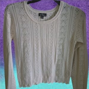 Elegant Cream Sweater Self Esteem Boho sz Xl